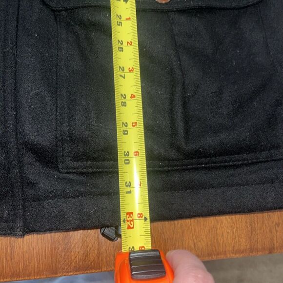 Lupo Jacket Mens L Black Sailor Coat Leather Buttons Wool Zip - Picture 5 of 6